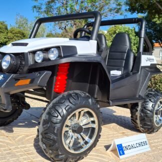 BUGGY RSX 12v, Blanco 2 PLAZAS, RC, 4 MOTORES 45W - INDA1103-BN-RSX